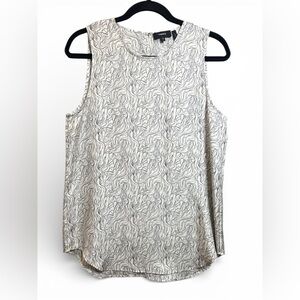 Theory Silk Sleeveless Blouse Bringam Summer Wave Twill Top Size M